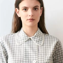 Shopify Lounge Shelby Pajama Top Fog Gingham