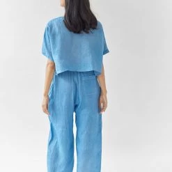 Shopify Plant Dyed Linen Loungewear Ella Pant Indigo