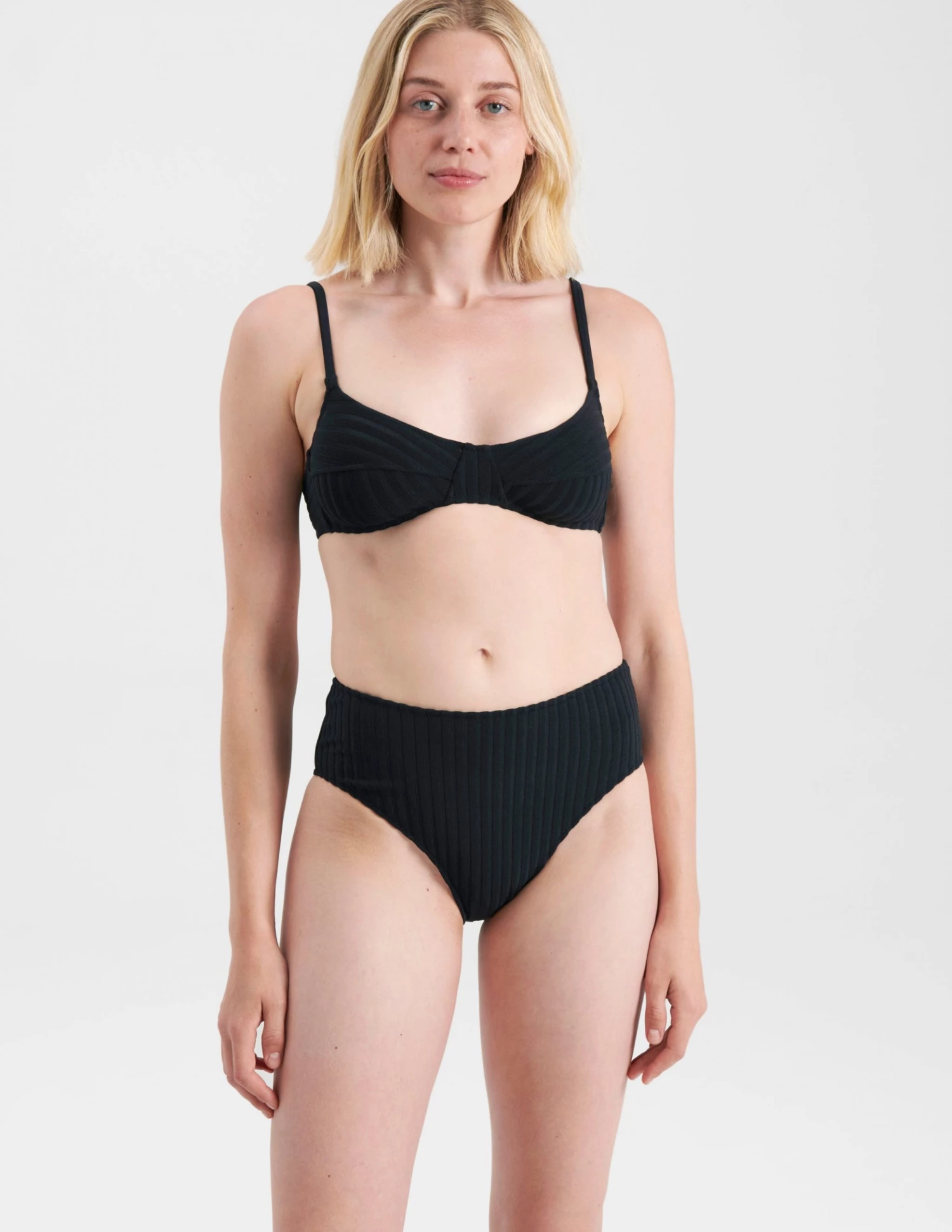 Shopify Germaine Bikini Top Black Rib New Arrivals