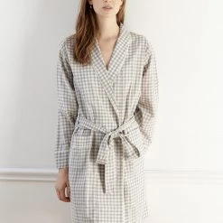 Shopify Lounge Kari Robe Fog Gingham