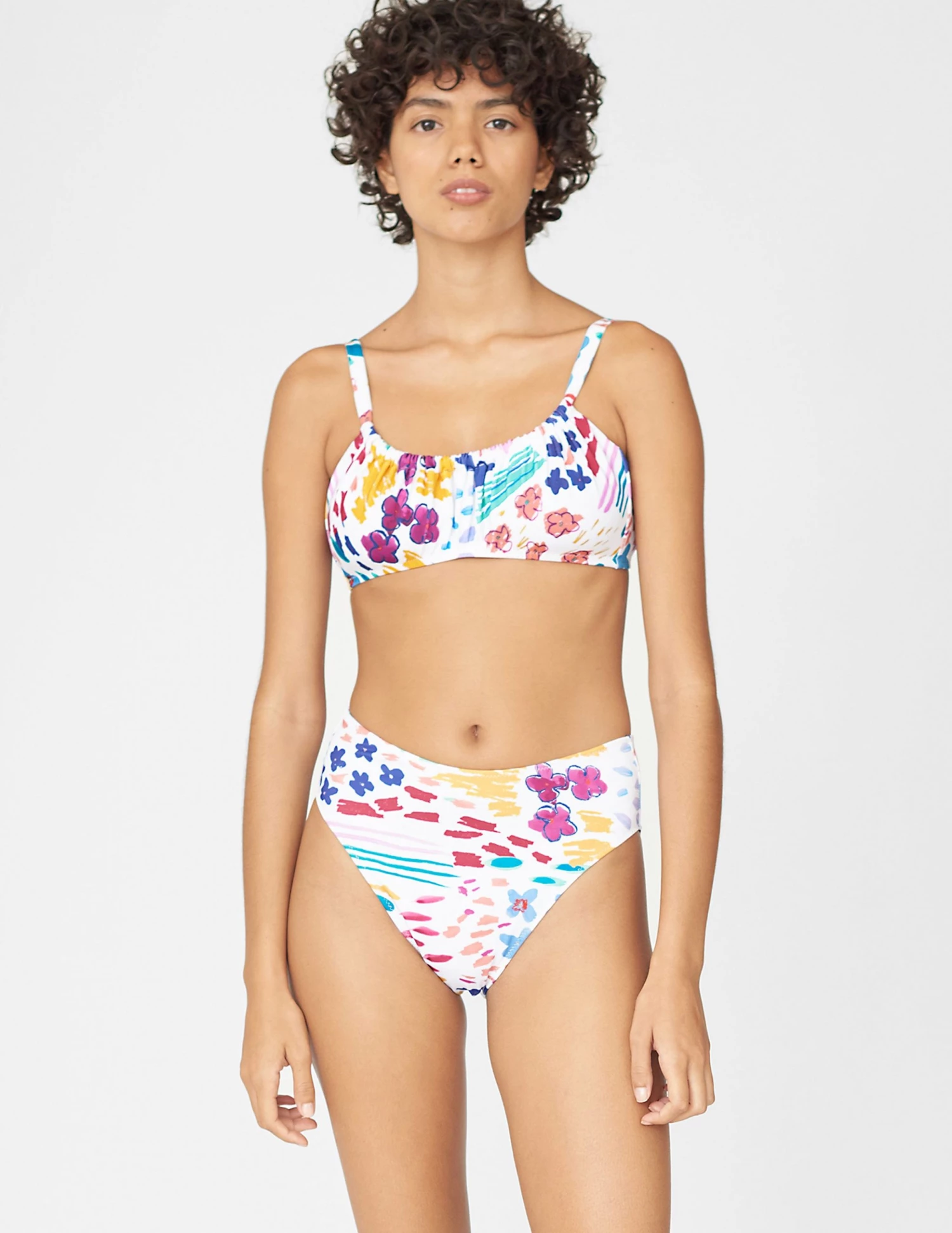 Shopify Ulla Bikini Bottom White Floral Sale