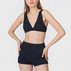 Shopify Sale Una Bikini Top Black Rib