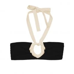 Shopify Victoria Bikini Top In Black & Cream Sale