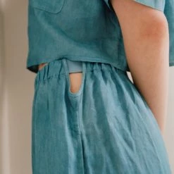 Shopify Plant Dyed Linen Loungewear Ella Pant Indigo